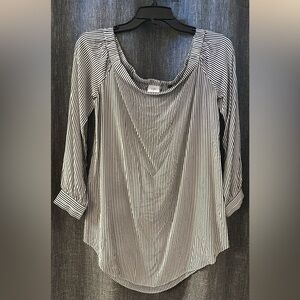 Cabi. Small. Silk. Striped Black and White Women's Top
